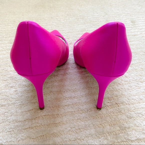 NWT J. Crew Elsie bright berry satin pumps - Picture 6 of 15